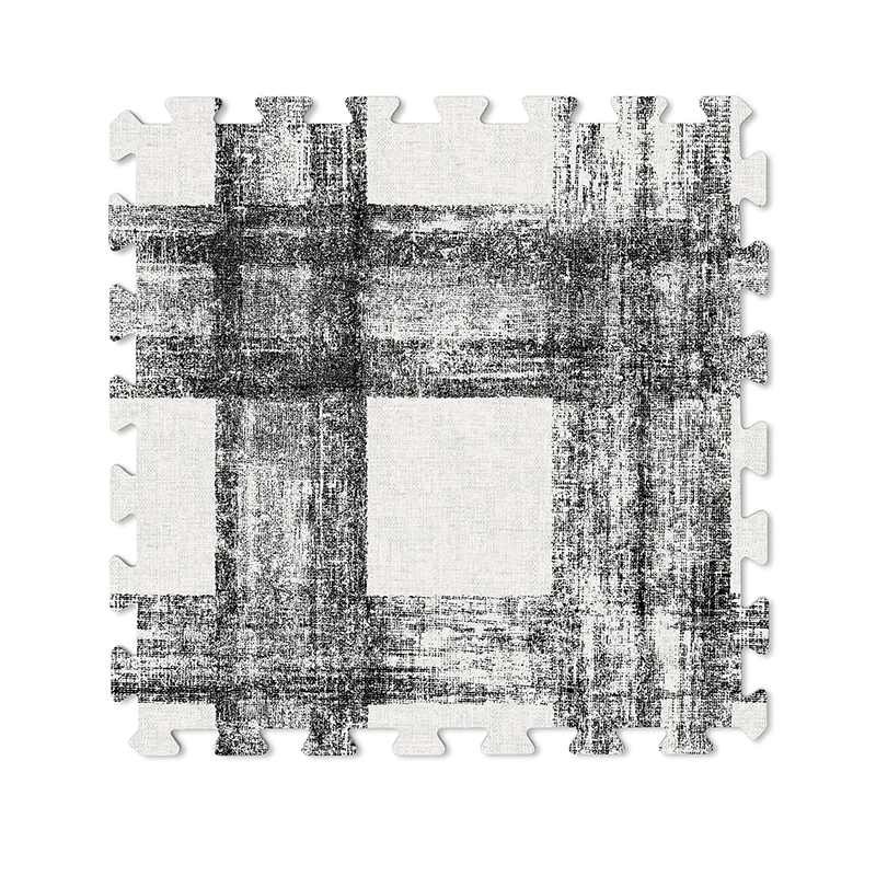 Plaid Textured Foam Carpet Tiles